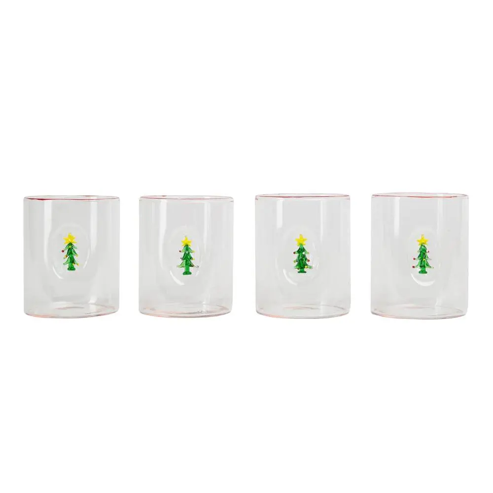 Christmas Tree Hiball Glasses, Set/4