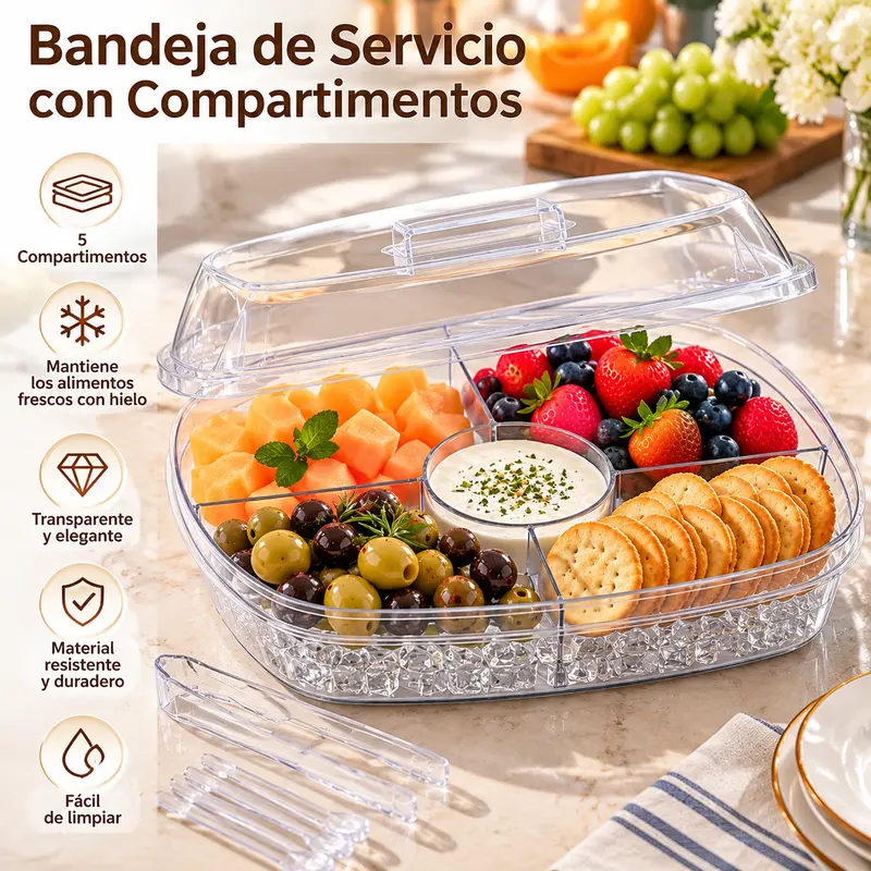 Transparent seasoning plate, the bottom can be put ice to keep fresh ...