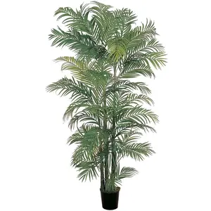 NEARLY NATURAL 6-ft Decorative Areca Palm Tree, Plastic Silk Leaves, Potted Indoor Decor Plant with Natural Look for Home Supplies