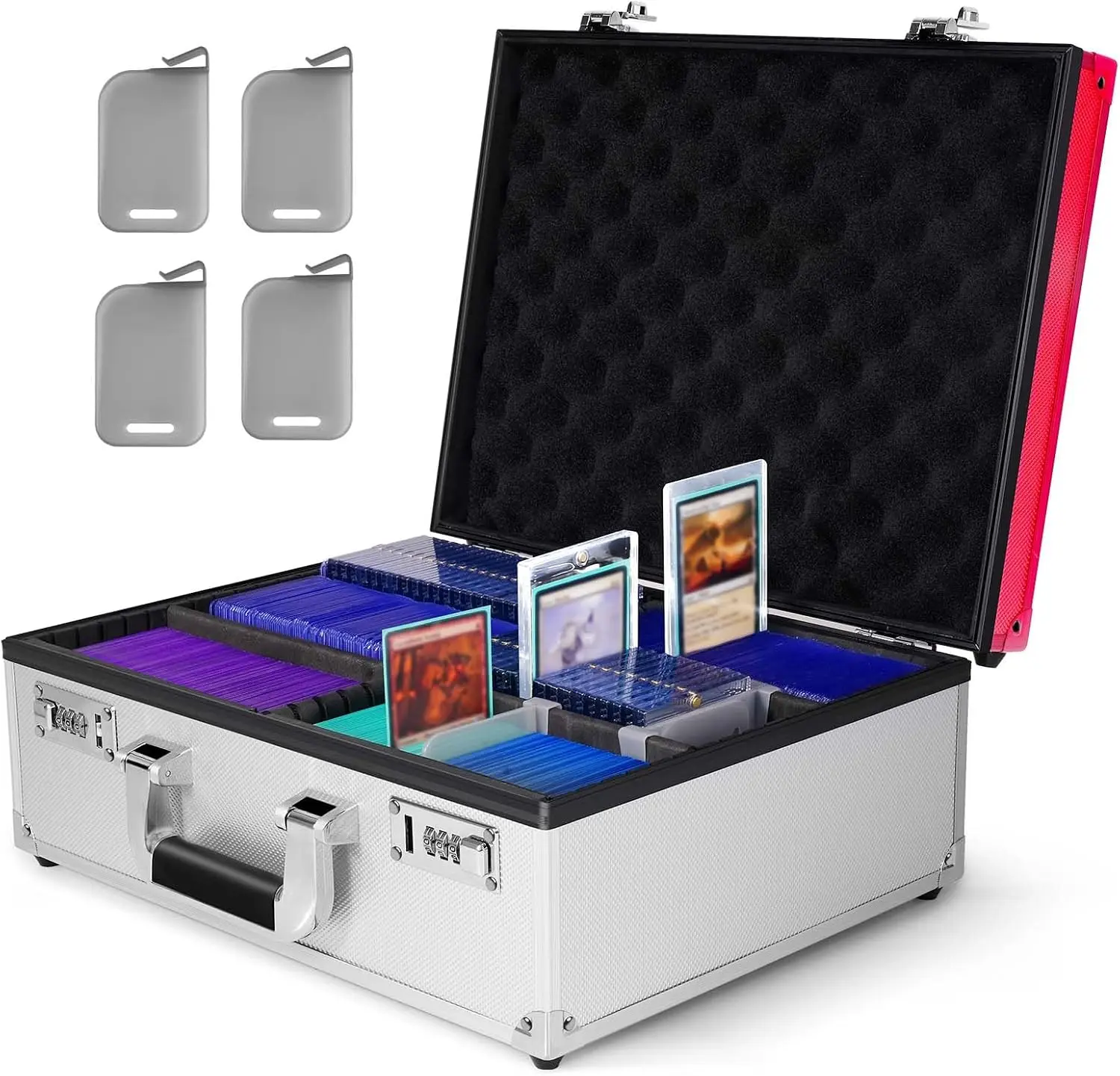 KABINKA Password Lock Toploader Card Storage Hard Case, 3"×4" 35pt Rigid Trading Card Holder Box, Large Capacity 600+ Cards Sports Card Storage Container