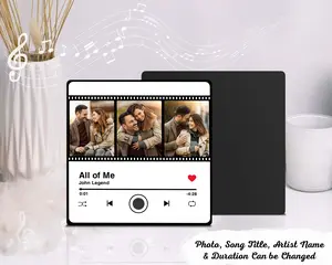 Valentine Gift, Custom Couple Photo Collage Film Style Personalized Custom Music Fridge Magnet That Can Play Songs, Gift For Husband Wife, Anniversary