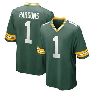 Green Bay Parsons 1 Green/White/Navy Football Player Game Jerseys, Sports Stitched T-shirts Top for Men Women Youth Boys Girls