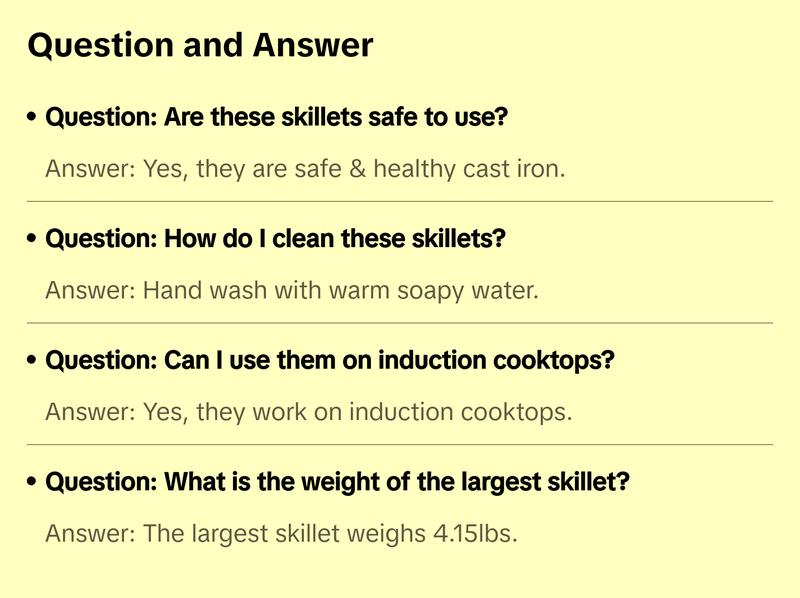 3Pcs Pre-Seasoned Cast Iron Skillet Set 6/8/10in Non-Stick Oven Safe Cookware Heat-Resistant Frying Pan Bake Induction