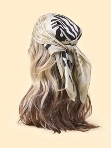 1pc Women's Leopard Print Scarf, 27.56 Inch Square Silk Hair Wrap, Fashion Headscarf and Neck Gaiter, Daily Versatile Accessory