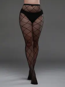 Women's Square Mesh Fishnet Stockings, Transparent Net Socks, Fashionable Design, Thin Underwear Pantyhose, Comfortable Daily Wear