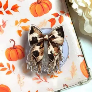 Howdy Coquette Bow Phone Grip, Cute Western Cowgirl Aesthetic Magsafe Magnetic Kickstand Holder, Trendy Girly Gift For Her