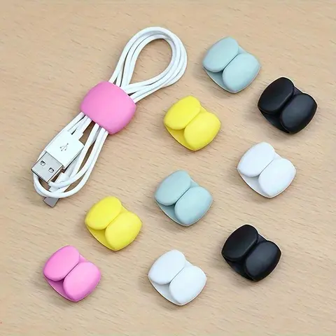 Cable Management Clip, Multifunctional Cable Organizer, Cable Holder for Charging Cable & Headphone Cable, Durable Plastic Cable Management Clip, Office Desk Accessories, Desk Supplies Set, Cord Organizer, Cable Management Kit, Computer Desk Accessory