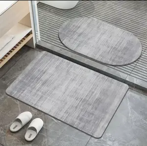 Diatomite Bath Mat  Non-Slip for Basement Bathrooms Prevents Dampness and Mildew with Fast Dry Tech Ideal for Low Light Areas washable Welcome rubber quick super soft fluffy  long Reindeer Trees Runner  Bat Pattern Shape Kitchen plush area  Boho rug