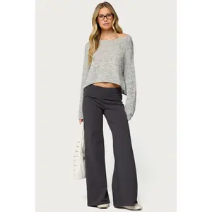 Wide Leg Foldover Pants