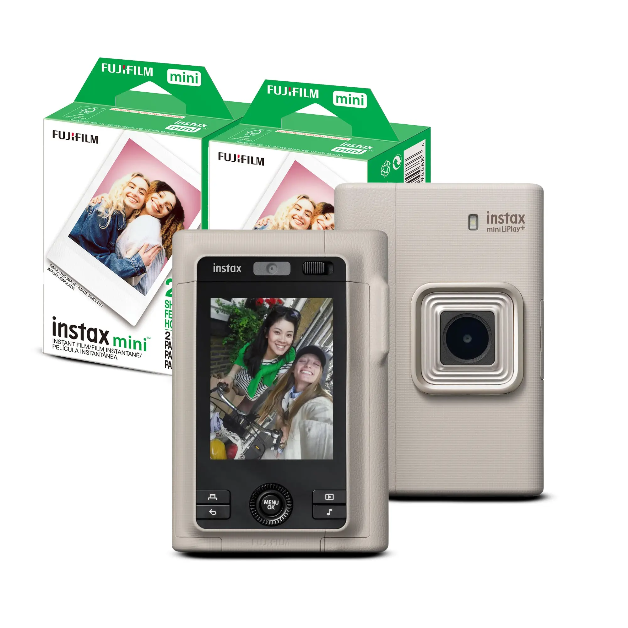Fujifilm Instax Mini Instant Camera (Sand) with Twin Film (20 Exp, 2 Pack) Fujifilm Instax Mini Instant Camera (Sand) with Twin Film (20 Exp, 2 Pack)