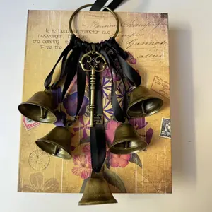 Boho Witch Bell Hanging Ornaments Home Protection, Metal with Ribbon, Feng Shui Decor, Remove Negative Energy, Perfect Magic Gift