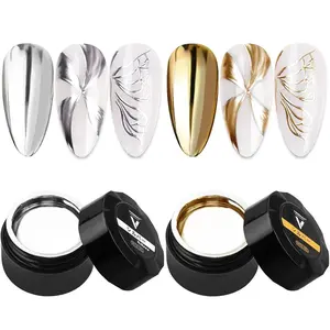2pcs Sliver&Gold Metallic Mirror Painting Gel Polish
