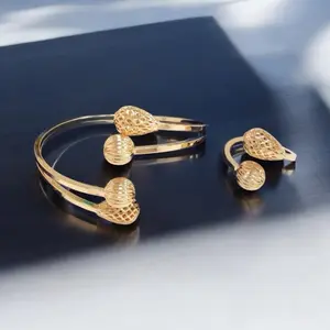 Twisted Ball Bangle and Ring Set