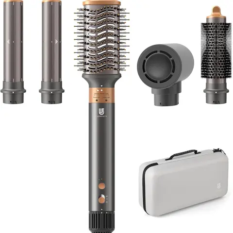 Webeauty 5-in-1 Ceramic Negative Ion Thermal Brush Blow Dryer - 110000 RPM Motor, Straightening Brush, Auto Wrap Curling Tool, 3.26 lbs, Beauty Tool Upgrade for Easy Curls, Home Use Beach Waves
