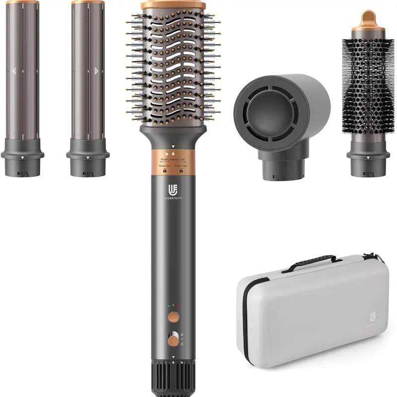 Webeauty 5-in-1 Ceramic Negative Ion Thermal Brush Blow Dryer - 110000 RPM Motor, Straightening Brush, Auto Wrap Curling Tool, 3.26 lbs, Beauty Tool Upgrade for Easy Curls, Home Use Beach Waves