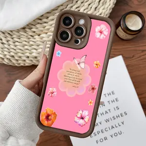 Designed for iPhone11/12/13/14/15/16/promax/x/xs/xr/xsmax CaseFloral with inspirational quote Soft Durable TPU Protective Cover CASE