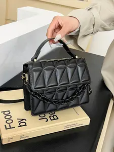 Women's Business Casual Mini Quilted Chain Decorative Flap Bag, Lightweight Design, Ideal for Daily Use, Trendy Shoulder Crossbody Bag