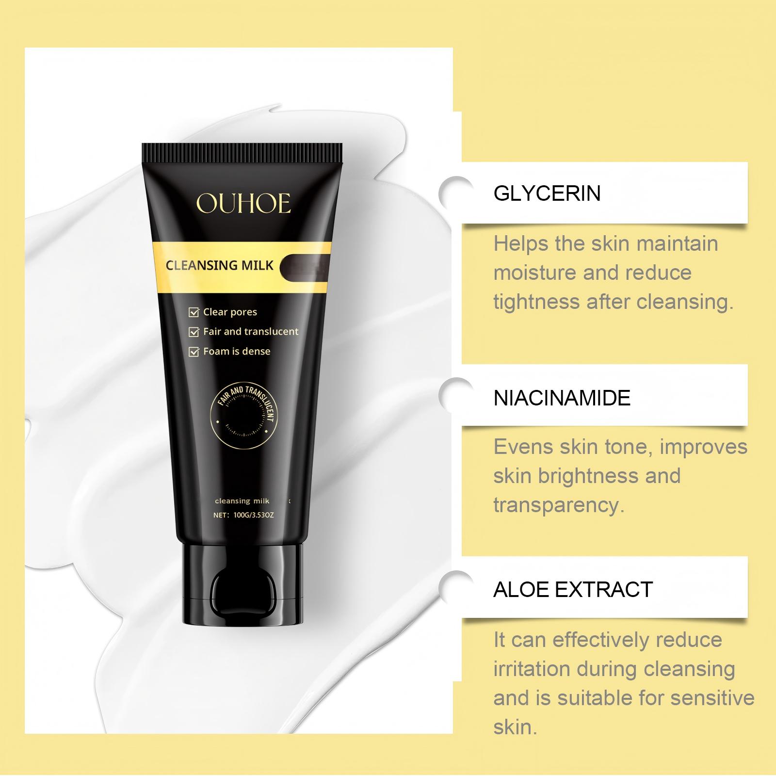 Niacinamide cleansing foam, soothing and hydrating cleansing foam, contains hyaluronic acid, niacinamide, lemon, aloe vera extract. Gentle cleansing for moisturizing and nourishing, makeup removal.