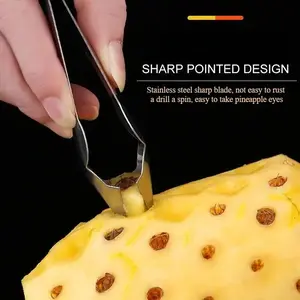 Stainless Steel Strawberry Huller Fruit Peeler Pineapple Corer Slicer Cutter Kitchen Knife Gadgets Pineapple Slicer Clips New