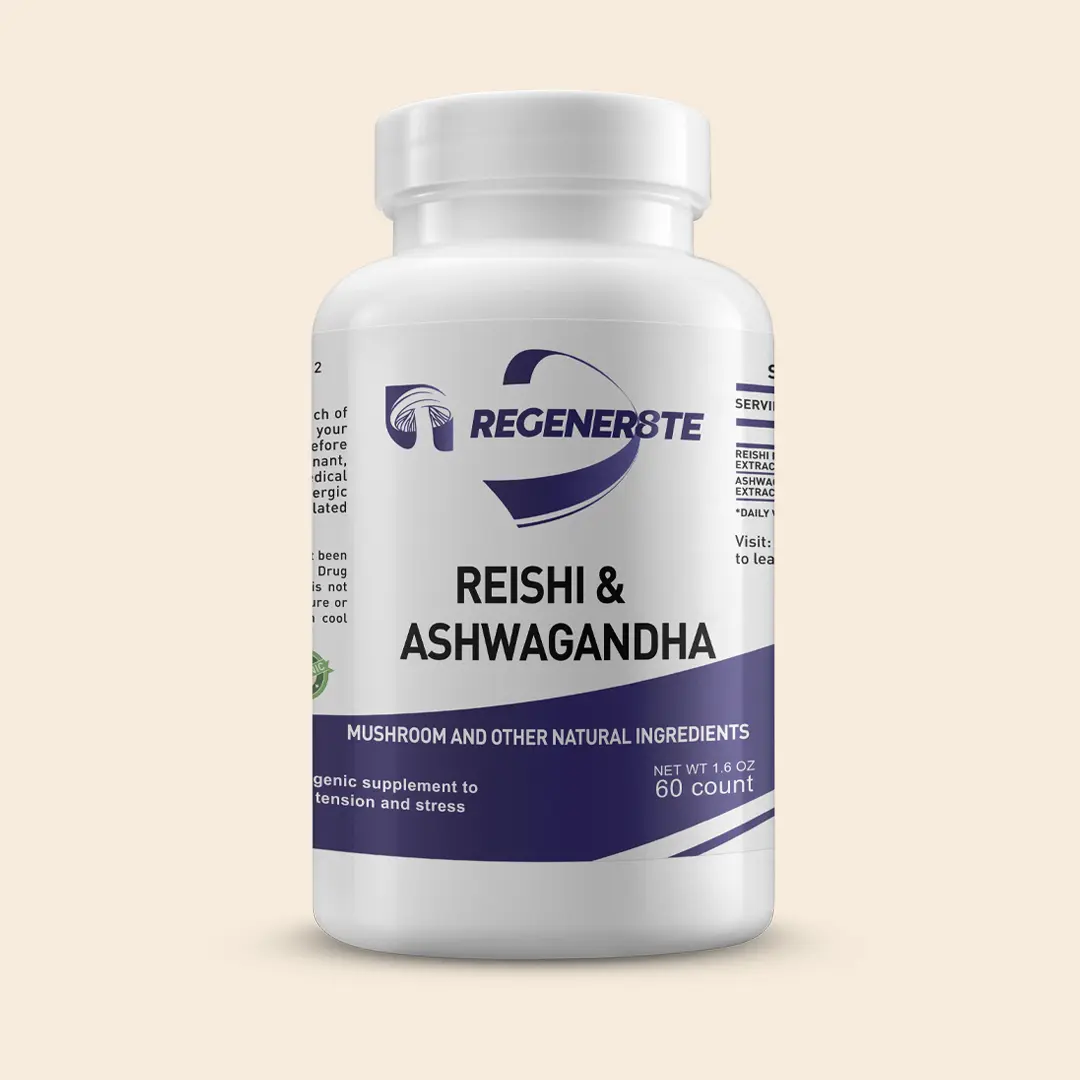 'Organic Ashwagandha' Mushroom Supplement Powder - Made in USA with Highly Potent Herbal Ingredients