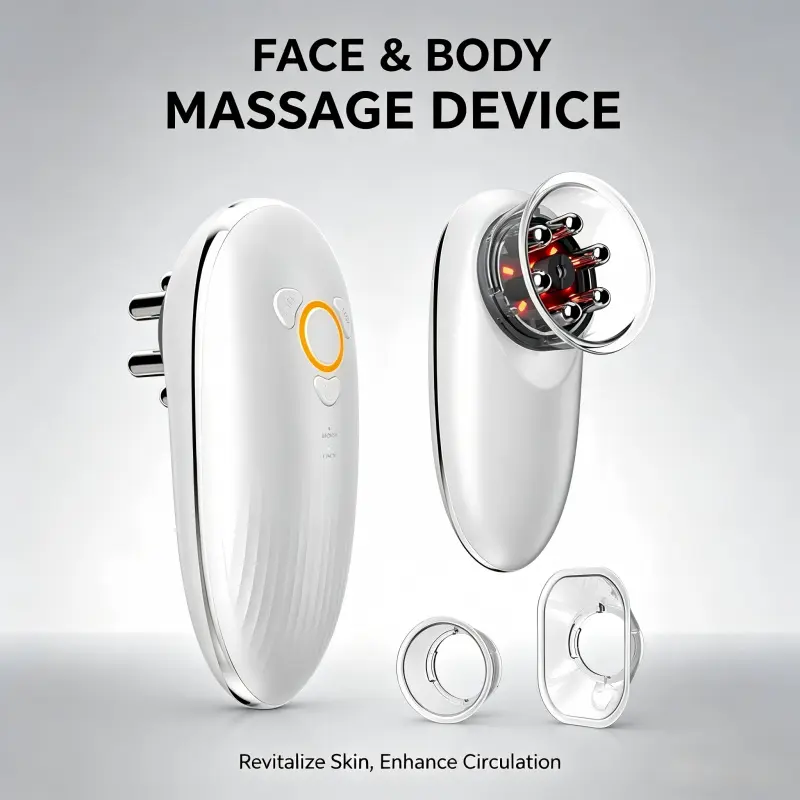4-in-1 EMS Face & Body Massager, Cordless Microcurrent Cupping Device with Vibration. Tighten skin, sculpt contours, and ease tension for at-home spa self-care. Rechargeable, portable, and easy to use daily for effortless relaxation.