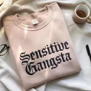 Sensitive Gangsta Embroidered Sweatshirt, Love Island USA Embroidery Shirt, Amaya Papaya Quote, Mommy Mamacita, Funny Huda Quote Meme