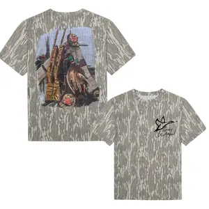 Post Hunt Tee Combat Waterfowl Bottomland Washed Out Mossy Oak Camo Cotton T Shirt, Men’s Camo Hunting Tee, Lightweight Outdoor Shirt | Deer Forest Graphic T-Shirt for Men, Gift for Fan, Father's Day, Mother's Day