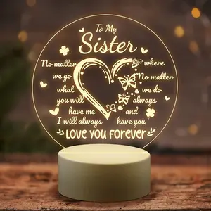 Unique Night Light for Sisters - Perfect Gift for Birthdays & Anniversaries, Versatile Home Decor, Ideal for Any Occasion, Thoughtful Present Led Lantern Illumination