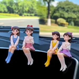 Cute Girls Friendship PVC Material Decorative Set, Girly Car Accessories, Suitable For Car Dashboard