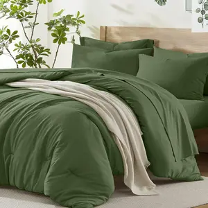 Homelike Moment 7-Piece Bed Comforter Set - Queen Size, Full Bed in a Bag, Reversible, Lightweight, All-Season Versatile Soft Bedding Set