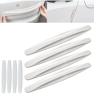 8 Packs Anti- Patch  Bumper Guard Strip Anti-Scratch Bumper Protector Trim Universal Rear Bumper Protector  Door Edge Guards  Side Door Edge Guards Protector (White)