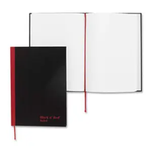 Black nft. Red-John Dickinson JDKE66857 Casebound Notebook- Ruled- 24 lb- 96 Sheets- 8-.25in.x5-.88in.- BK-RD