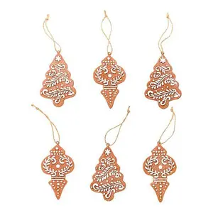 Winter Lane 4.5" Gingerbread Ornaments 6-piece Set