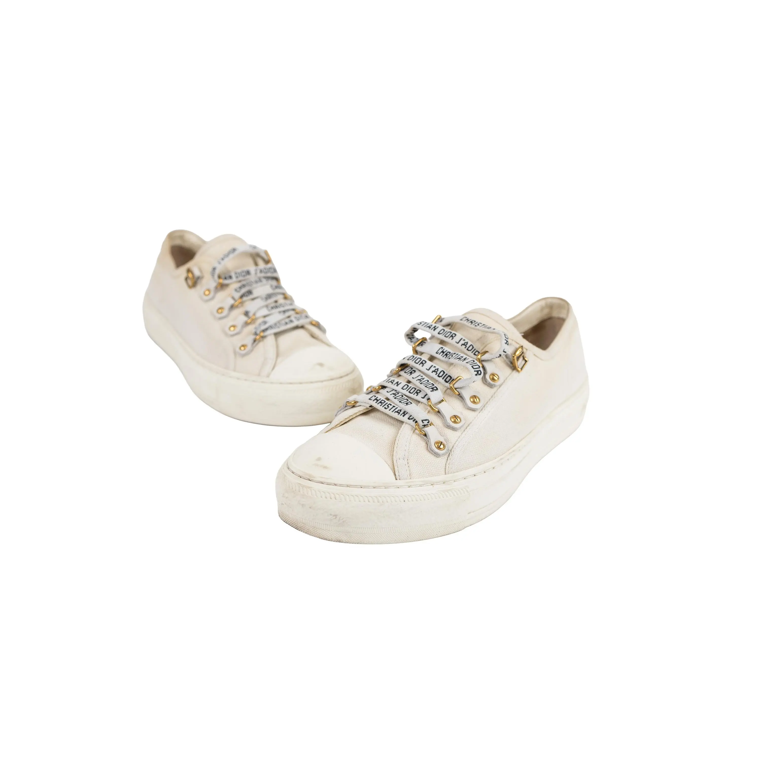 Christian Dior Cream Canvas Sneakers Size 40