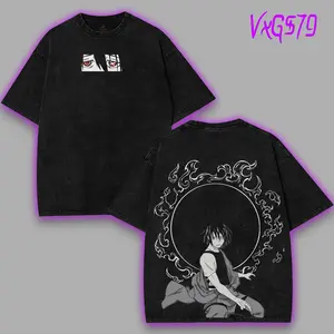 Fire Force benimaru shinmon Strongest humanity Anime Manga 2 sided Washed T-Shirt Menswear, Streetwear Soft Black graphic t-shirts tee unisex apparel