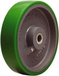 Hamilton Caster 8" Diam x 2" Wide, Polyurethane on Cast Iron Caster Wheel 1,500 Lb. Capacity, 2-1/4" Hub Length, 3/4" Axle Diam, Straight Roller Bearing W-820-D-3/4