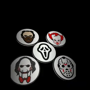 Horror Halloween 5 peice coaster set with holder