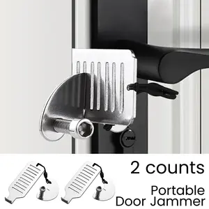 2 Counts Universal Quick-Install Portable Door Lock, Compact and Travel-Friendly Design，Universal Fit for Most Standard Doors