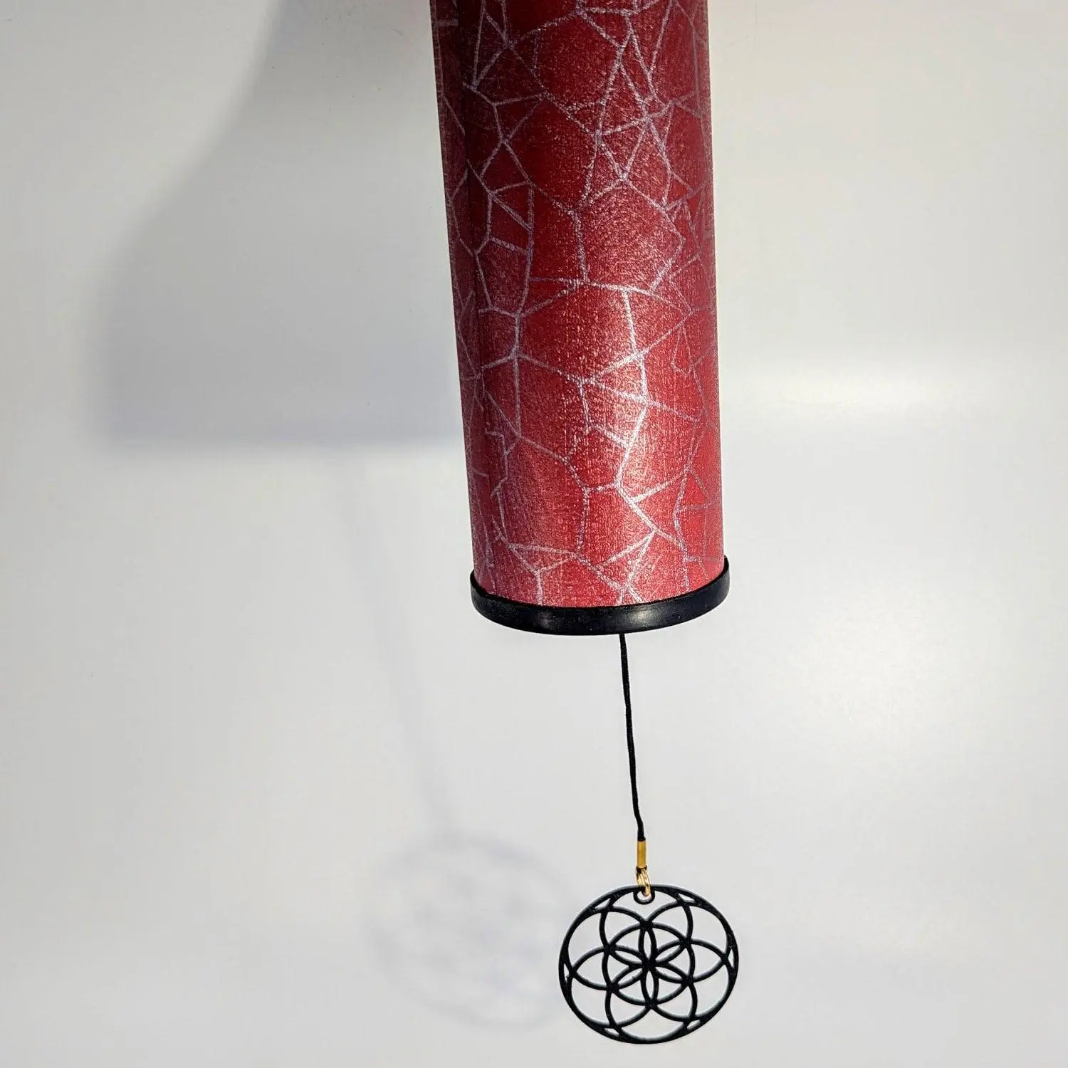 Red Koshi Chime 18 Fire Crackled Metallic Finish