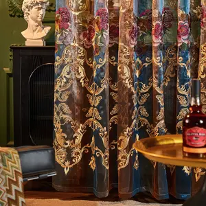 Luxury Embroidered Floral Curtains, Elegant Fabric, Modern & Classic Interior Design, Durable Privacy and Style