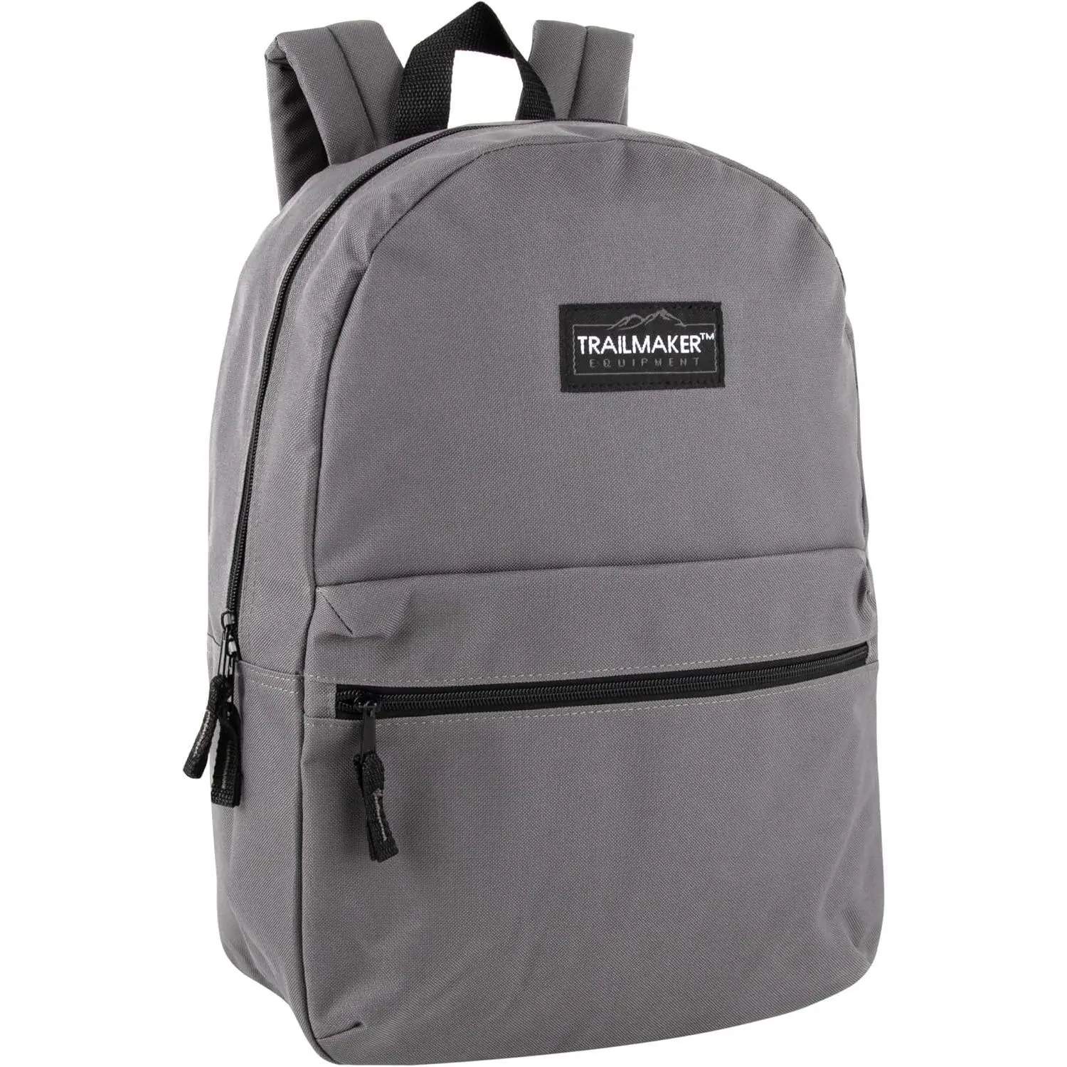 Trail maker Classic 17 inch Backpacks with Adjustable Padded Straps | School Backpacks for Girls, Boys (Grey) Plain Color Bag