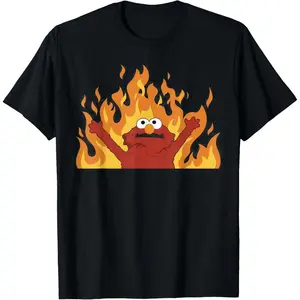 100%cotton Hellmo Meme Everything is Fine, I'm Fine, Burning Fire T-Shirt
