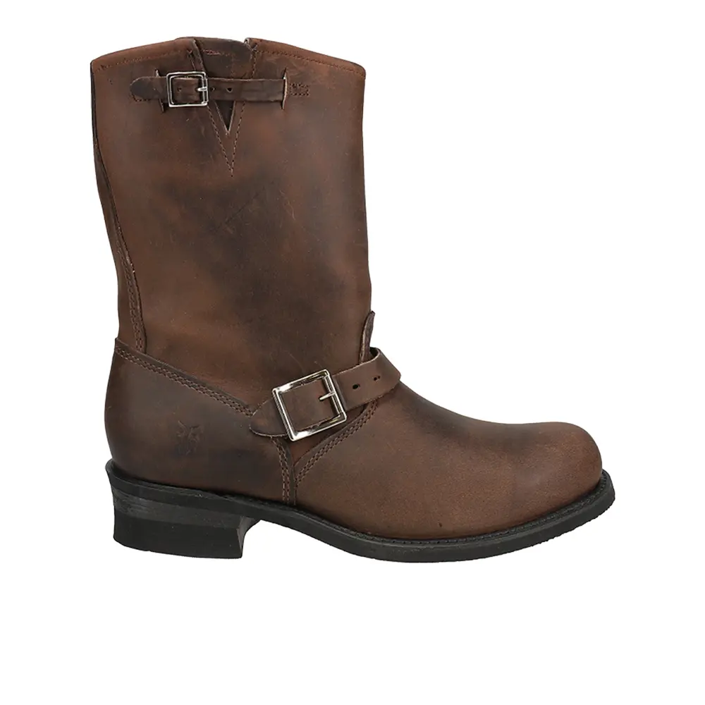 Frye Womens Engineer 12R Pull On Moto Casual Boots Mid Calf Low Heel 1-2" - Brown Frye Womens Engineer 12R Pull On Moto Casual Boots Mid Calf Low Heel 1-2" - Brown