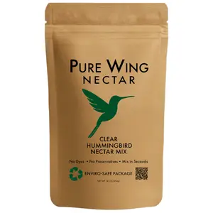 Pure Wing Nectar - Clear Hummingbird Nectar Mix – Dye-Free Sugar Nectar for Feeders, Easy 1:4 Mixing, 16 oz