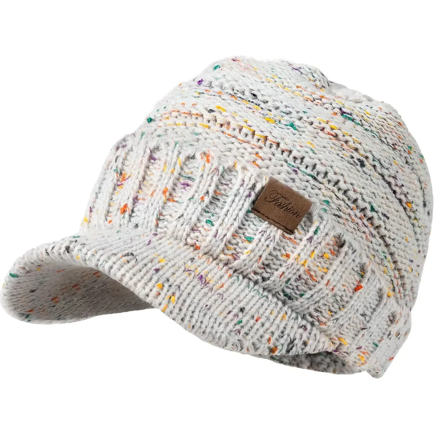 Winter Hats for Women - Thick Warm Stylish Knit Beanie Hat, Soft Stretch Cute Womens Winter Hats with Visor