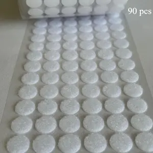 90pcs 15mm Diameter Self-Adhesive Transparent and White Hook and Loop Dots Strong Perfect Adhesive Sticker for Classroom, Office, and Home. Mother's Day Gift, Handmade