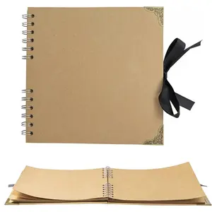 Scrap (8 x 8 inch) Scrap Album 60 Pages Ideal for Your DIY Scraping Albums Wedding and Anniversary Family Photo Album (brown)
