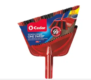 O-Cedar PowerCorner One Sweep 13.5-in Poly Fiber Smooth Surface Angle with Dustpan Upright Broom