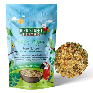 Bird Street Bistro Hearty Veggies Parrot Food - All-Natural Green Lentils, Carrots, and Cayenne Pepper Blend for Feathered Companions
