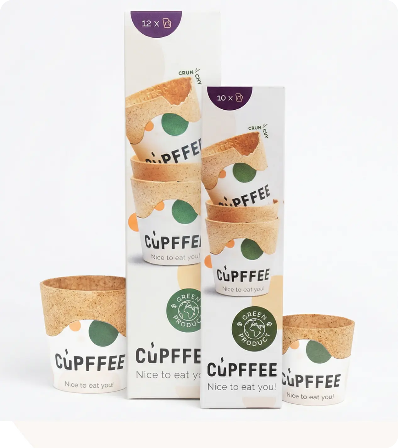 Cupffee Edible Coffee Cups – Eco Friendly, Vegan, Biodegradable, Zero Waste Alternative to Disposable Paper Cups | Sustainable Plant-Based Drinkware for Hot Beverages